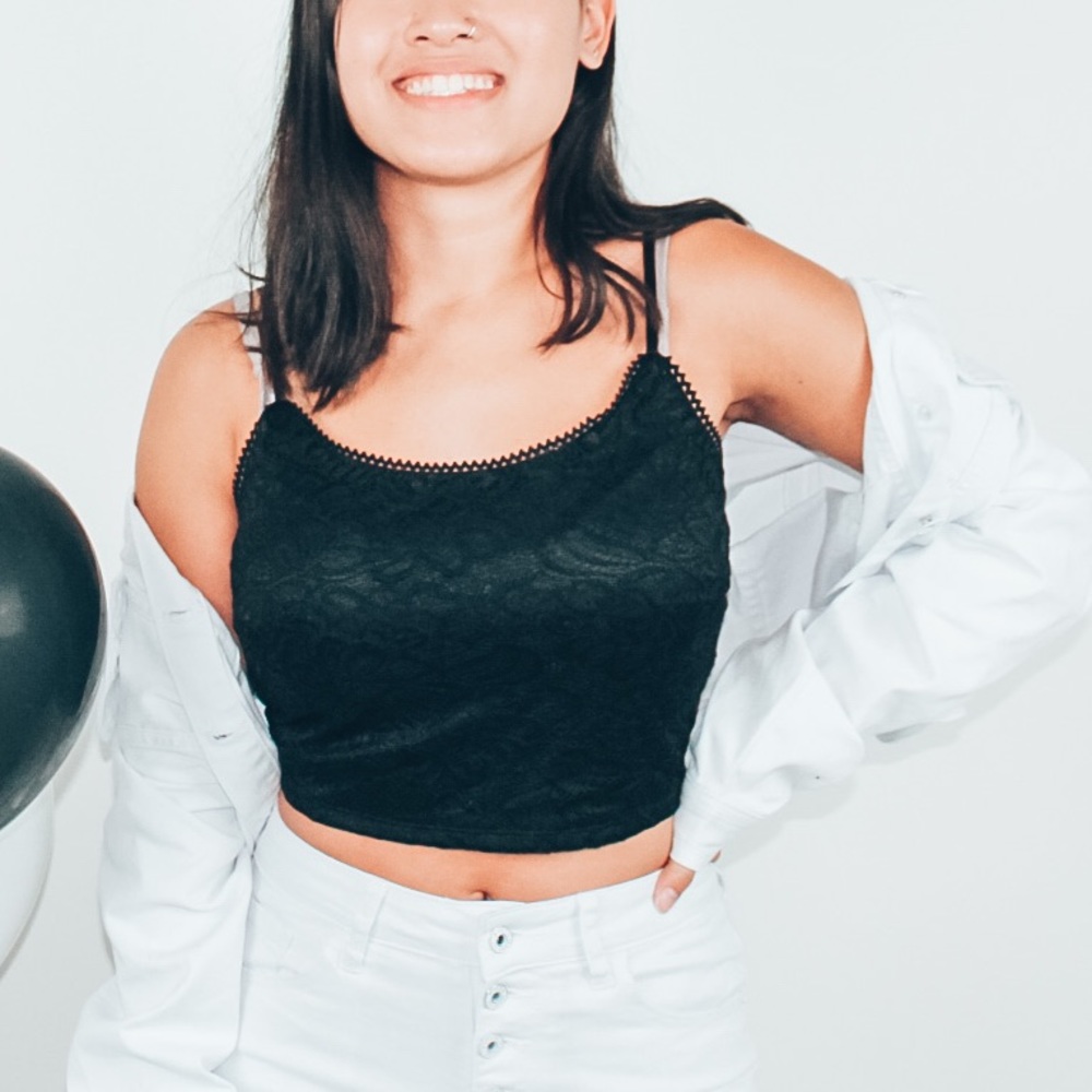 Mia Lace Bralette Top-Black